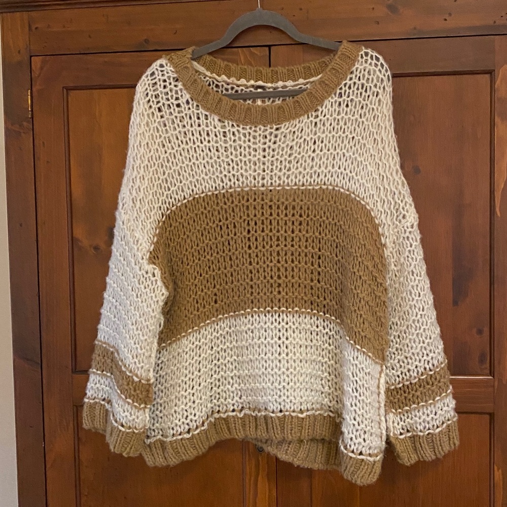 Free-people open weave chunky oversized sweater